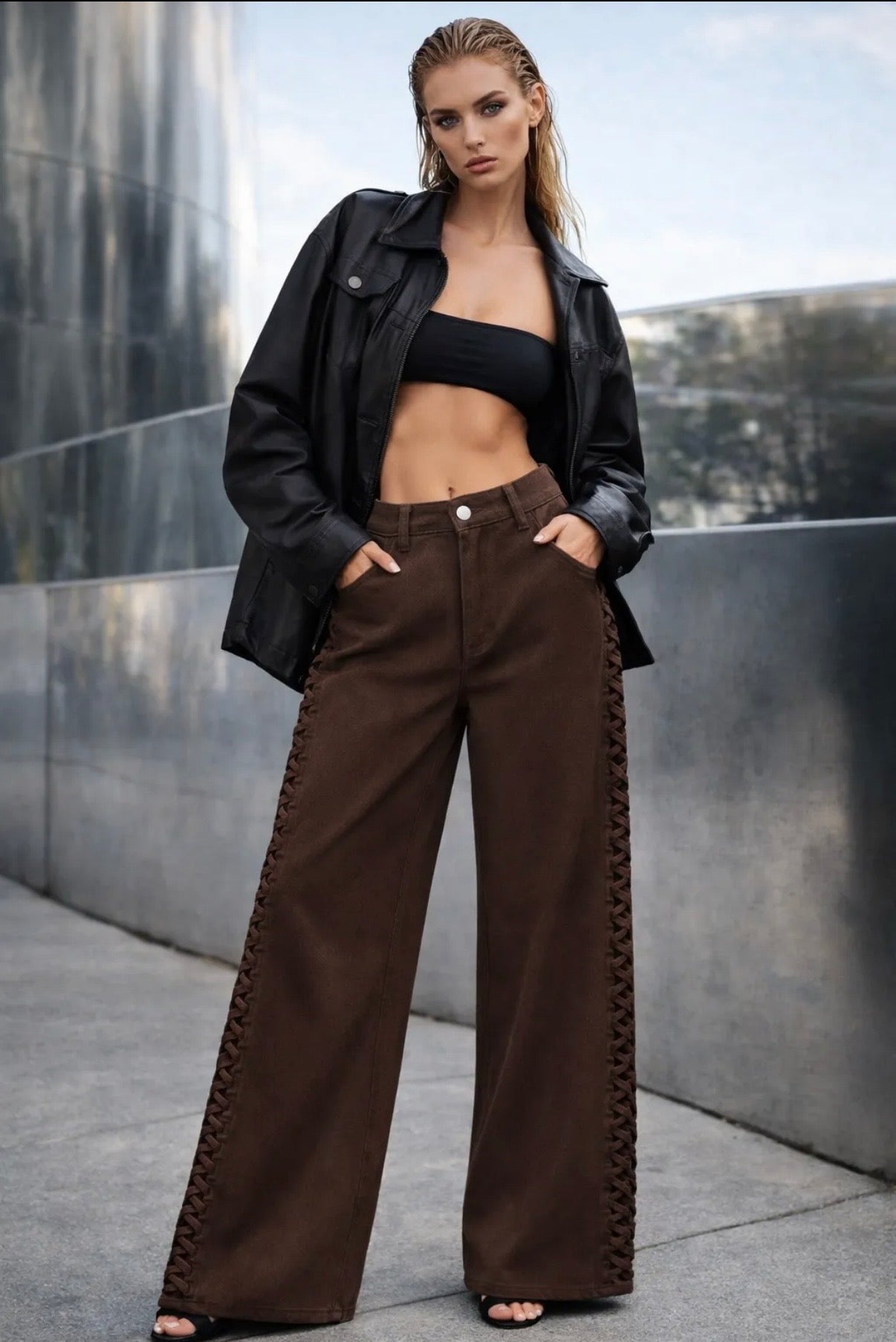 Jeans Tressé - Choco