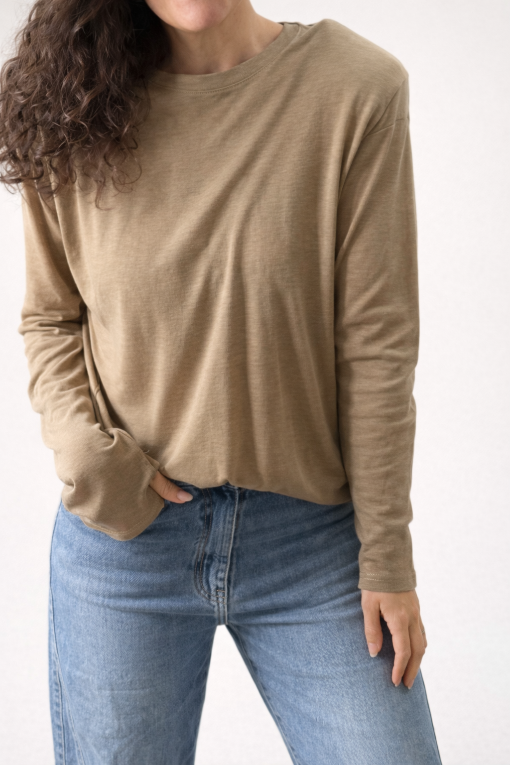 T-shirt Mitaine Epaulette Paula - Beige