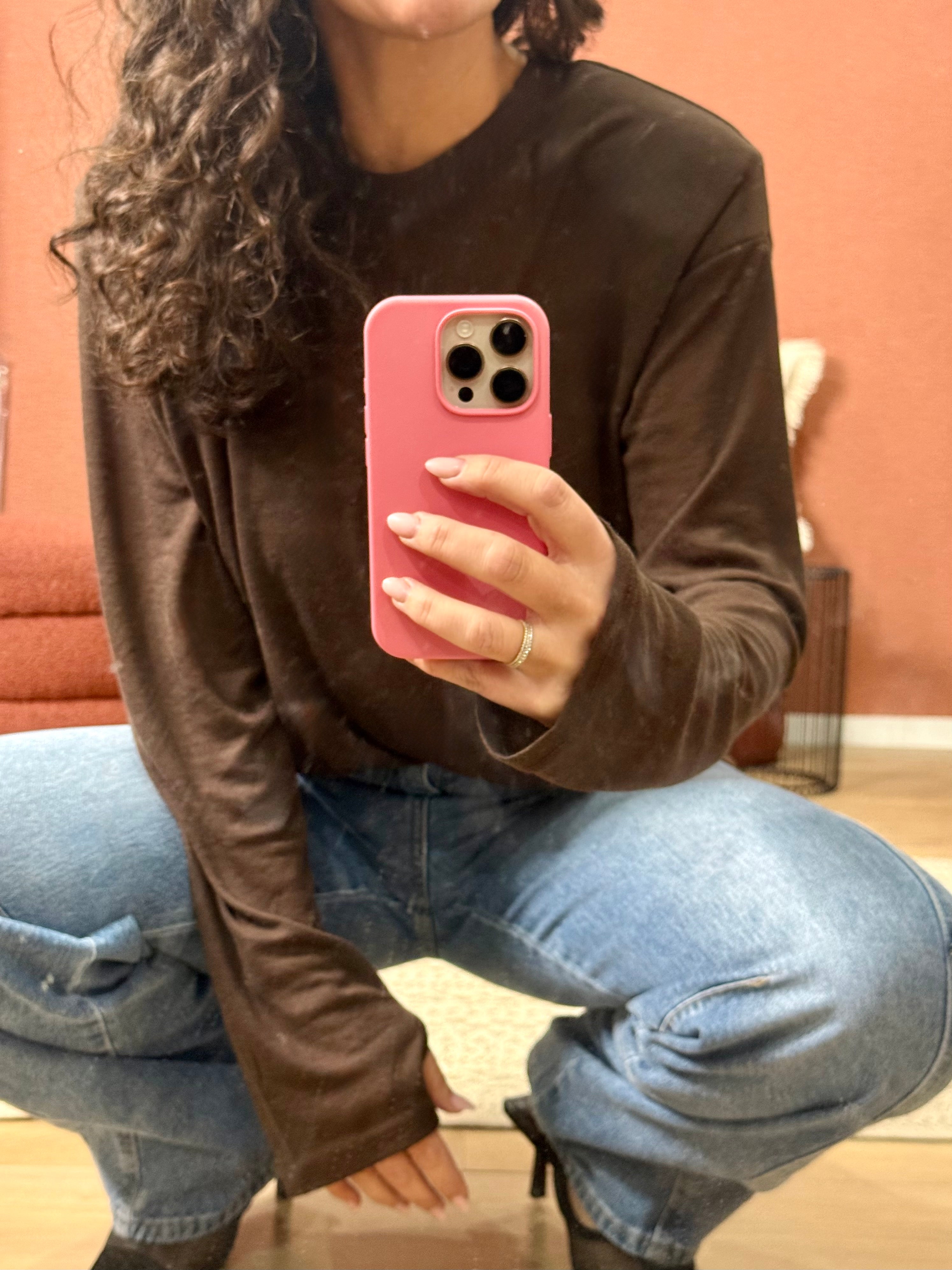 T-shirt Mitaine Epaulette Paula - Choco