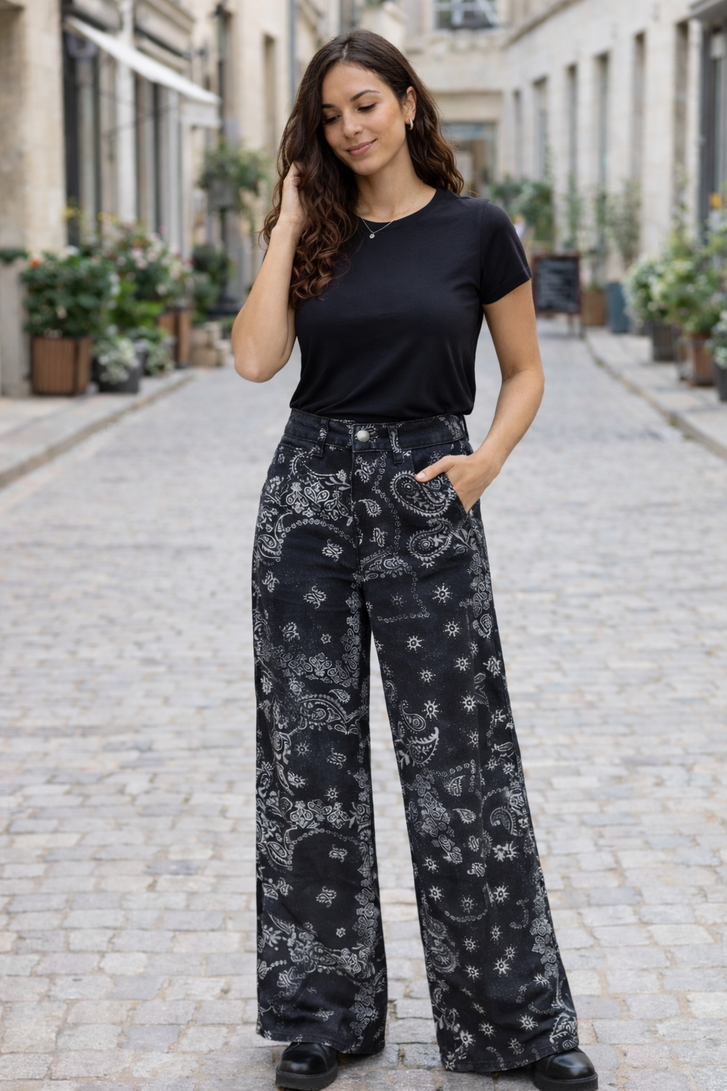 Jeans Bandana - Noir