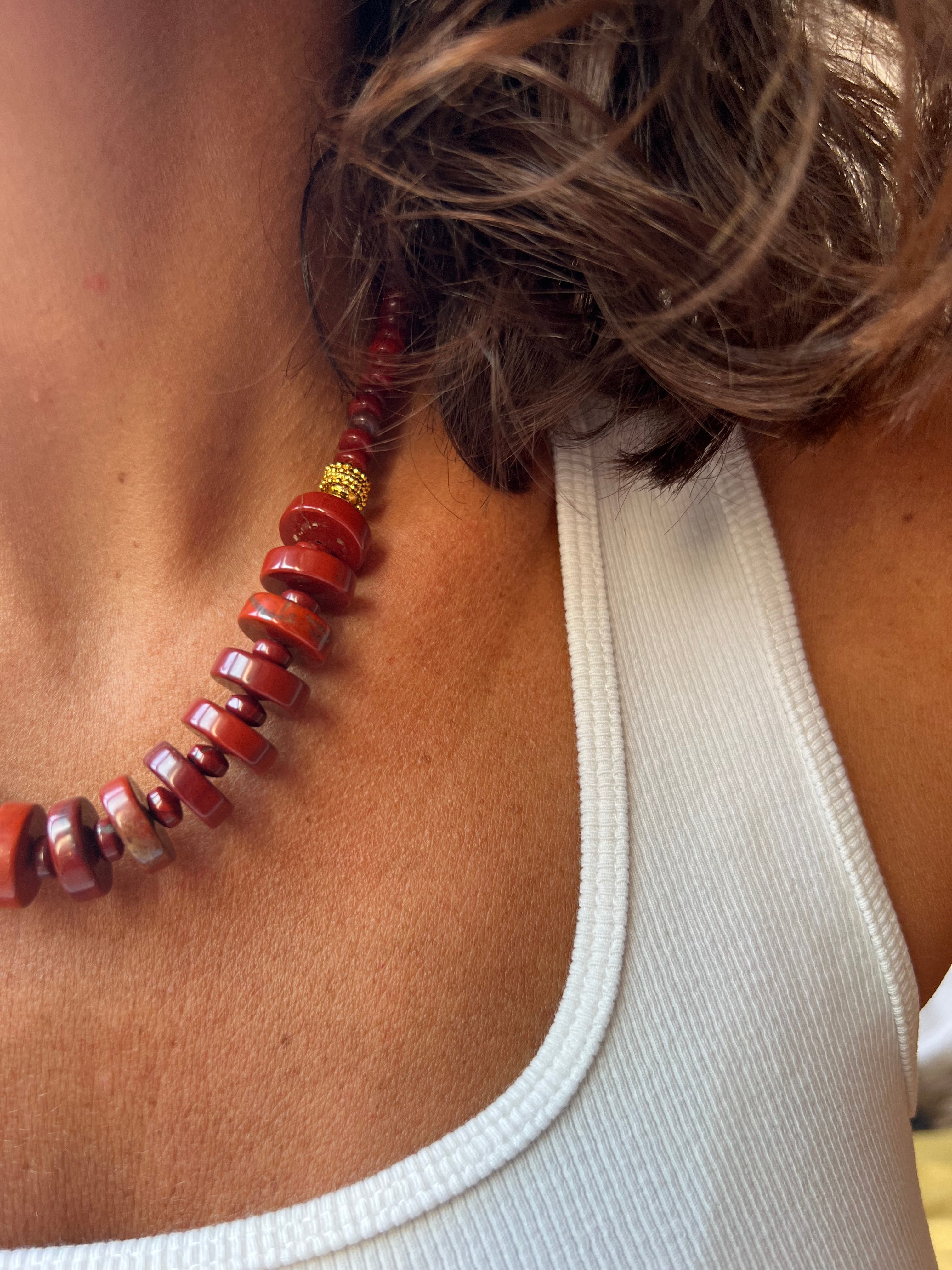Collier Be - Agate rouge