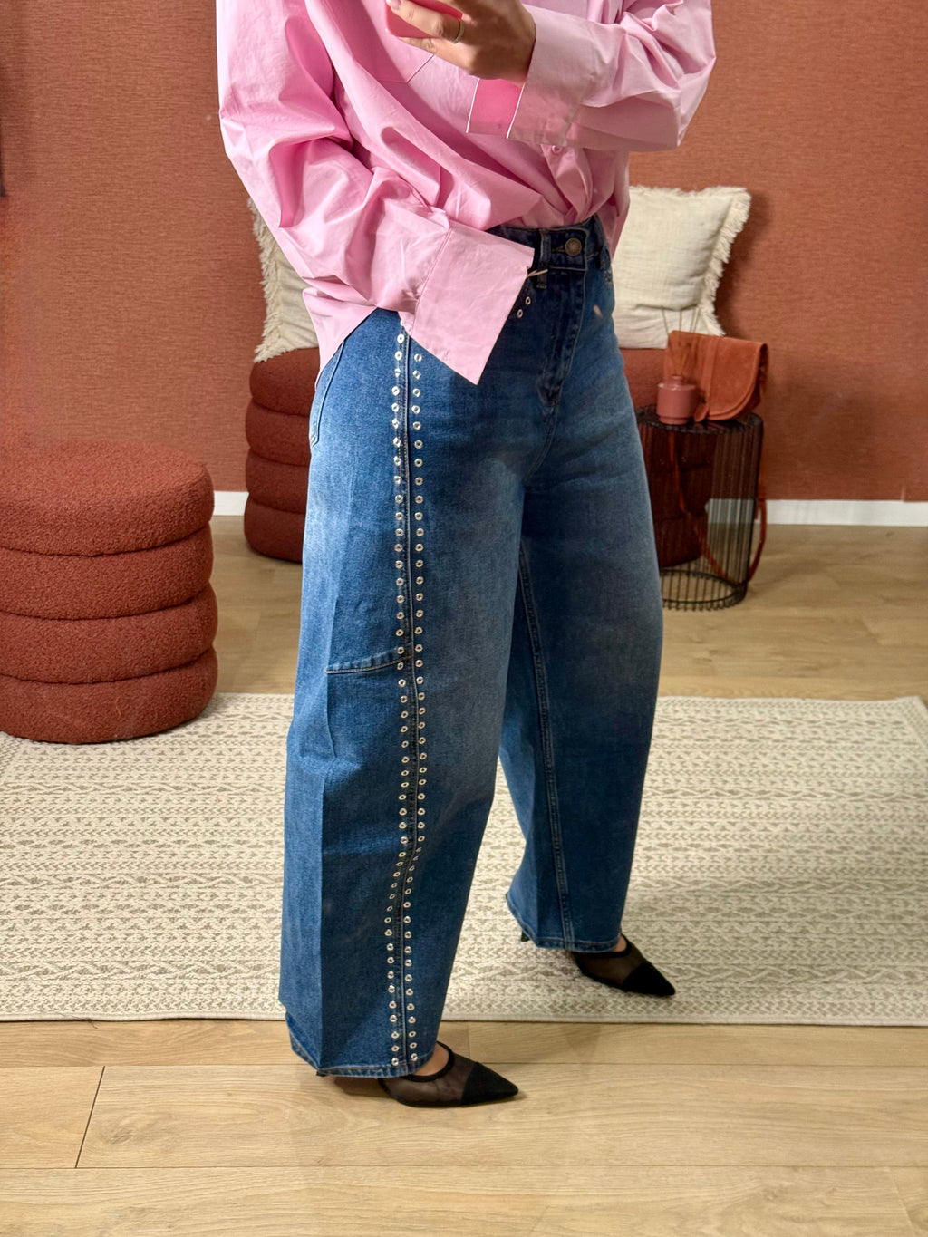 Jeans Bali œillet - Bleu