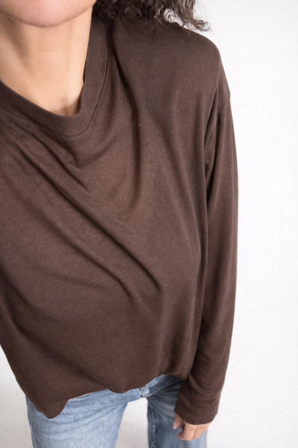 T-shirt Mitaine Epaulette Paula - Choco