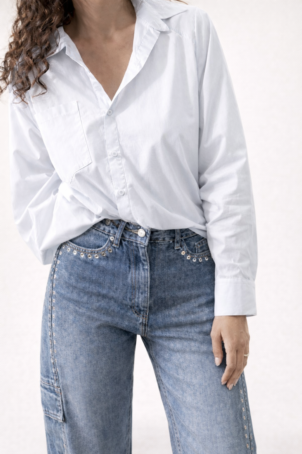 Chemise Épaulette Louna - Blanc